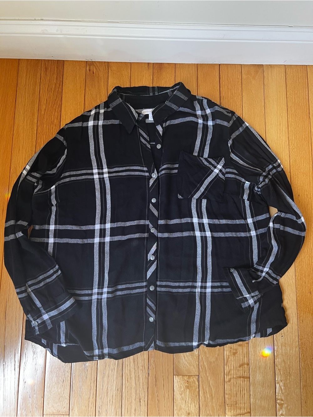 Westport Black & White Striped Button-Up Shirt